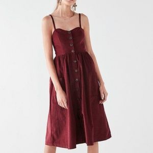 Host Pick EUC UO Emilia Cord CottageCore Button-down Midi dress